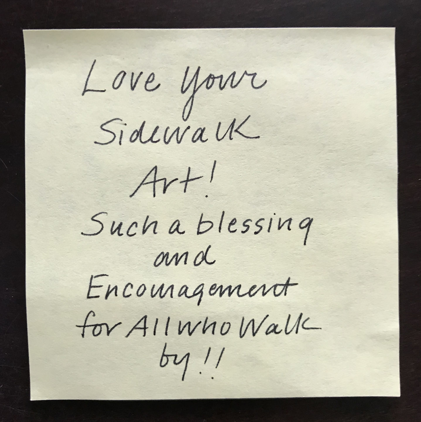 Sidewalk note